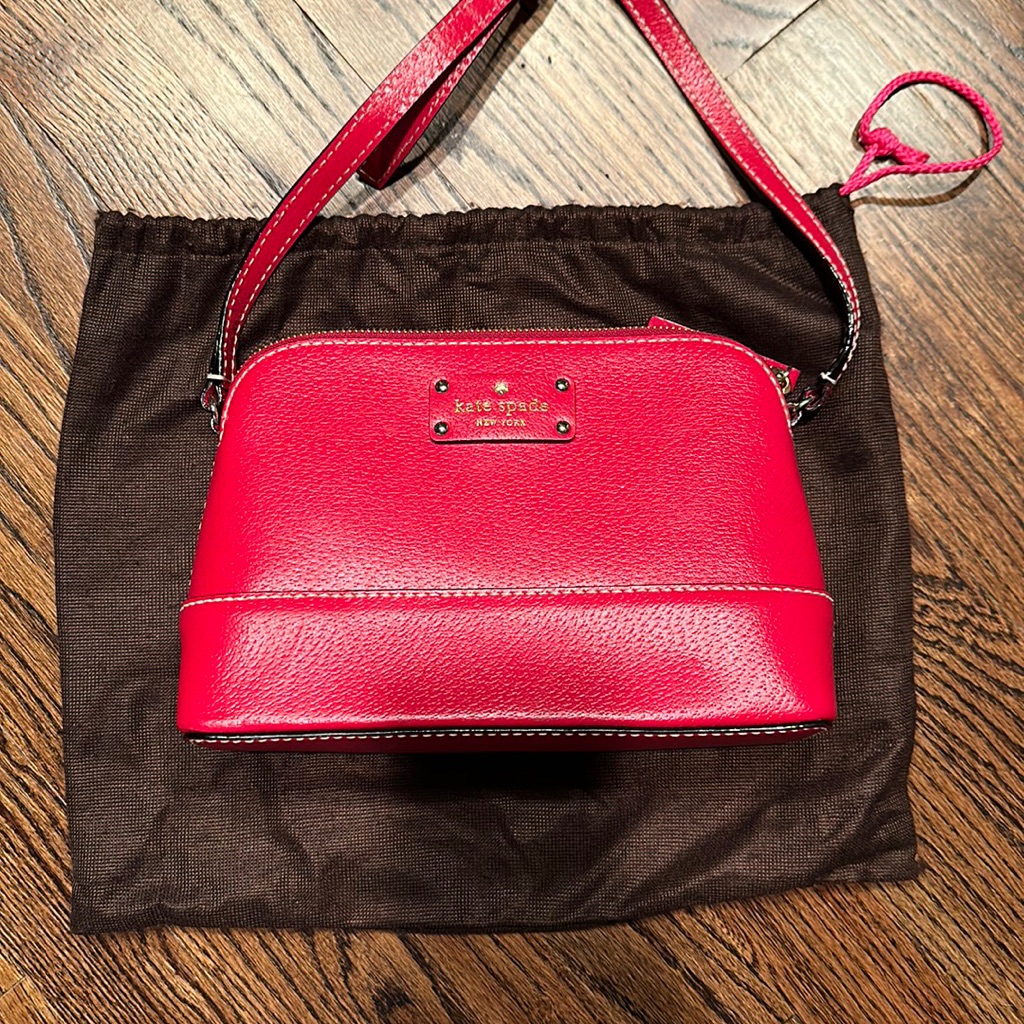 Kate Spade Crossbody Hanna Wellesley Genuine Leather Mini Berkeley Lane Red
